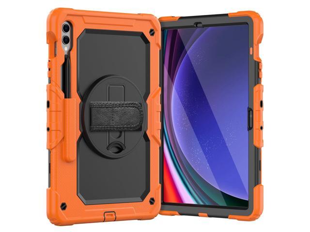 Heavy Duty Shockproof Protective Case with Screen Protector, 360° Rotating Stand, Hand & Shoulder Strap for Samsung Galaxy Tab S10 Plus 12.4 Inch...
