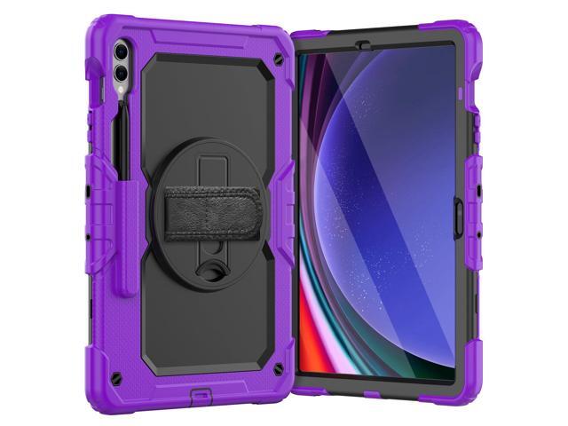 Heavy Duty Shockproof Protective Case with Screen Protector, 360Â° Rotating Stand, Hand & Shoulder Strap for Samsung Galaxy Tab S10 Plus 12.4 Inch...