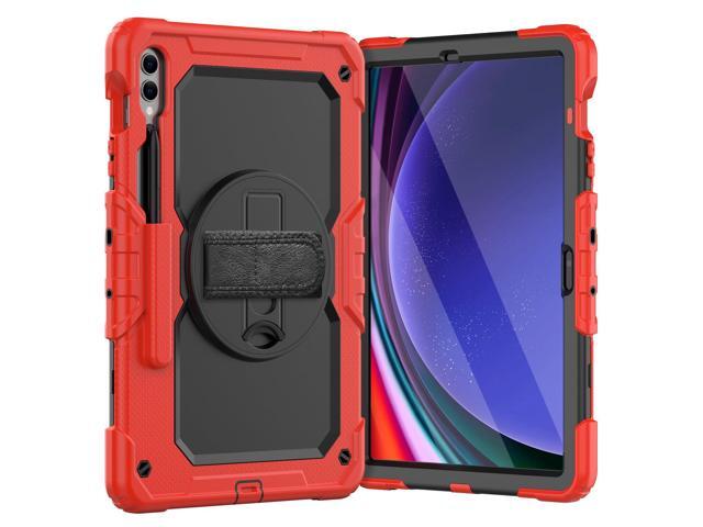 Heavy Duty Shockproof Protective Case with Screen Protector, 360° Rotating Stand, Hand & Shoulder Strap for Samsung Galaxy Tab S10 Plus 12.4 Inch...
