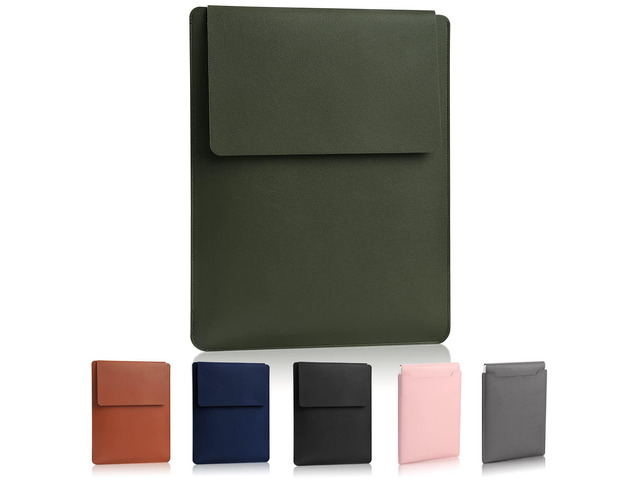 Padded Thin Portable Laptop Sleeve for 13.3-14 Inch, Compatible with 2022 MacBook Pro 14', 2015 MacBook Pro/Air 13.3', Dark Green