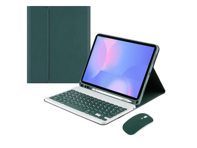 Detachable Rechargeable Wireless Bluetooth Keyboard & Mouse Stand Case with Pencil Slot for 13.1 inch Samsung Galaxy Tab S10 FE+ / S10 FE Plus...