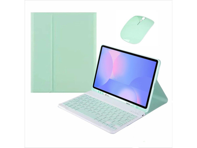 Detachable Rechargeable Wireless Bluetooth Keyboard & Mouse Stand Case with Pencil Slot for 13.1 inch Samsung Galaxy Tab S10 FE+ / S10 FE Plus...