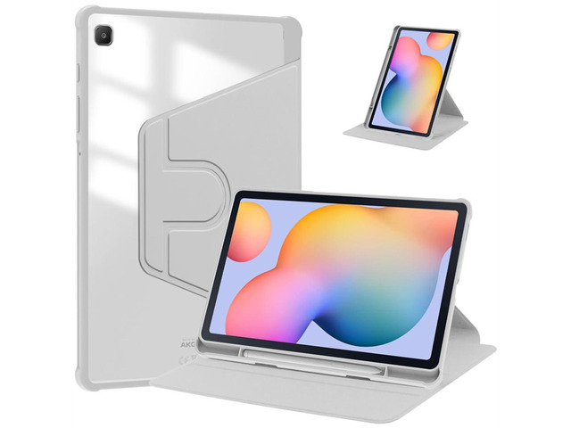 360° Rotatable Hard Clear Back Tablet Cover with Auto Sleep/Wake, Pencil Slot & Horizontal/Vertical Stand for 10.4-inch Samsung Galaxy Tab S6 Lite...