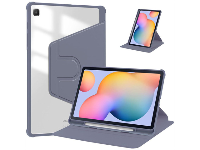 360° Rotatable Hard Clear Back Tablet Cover with Auto Sleep/Wake, Pencil Slot & Horizontal/Vertical Stand for 10.4-inch Samsung Galaxy Tab S6 Lite...