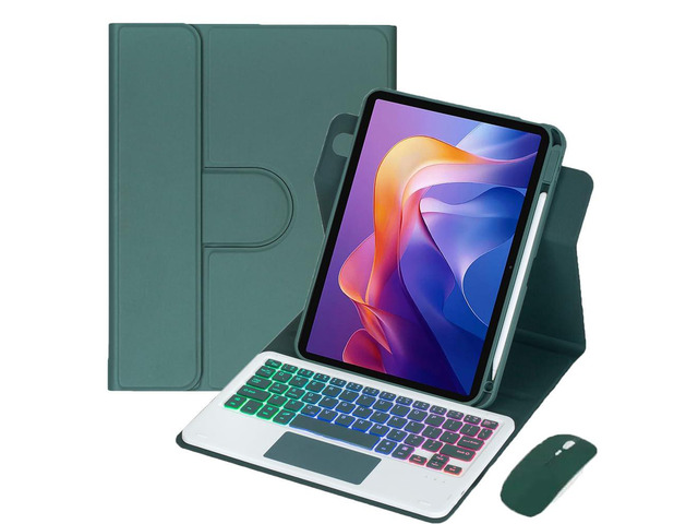 Detachable Rechargeable Rainbow Backlit Trackpad Keyboard Case with Pencil Slot & 360° Rotatable Horizontal/Vertical Stand for 11 Inch 2025 Xiaomi...