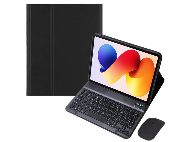 Detachable Rechargeable Bluetooth Wireless Keyboard Stand Case with US English Layout for 12.1-inch 2025 Xiaomi Redmi Pad 2 Pro, Black
