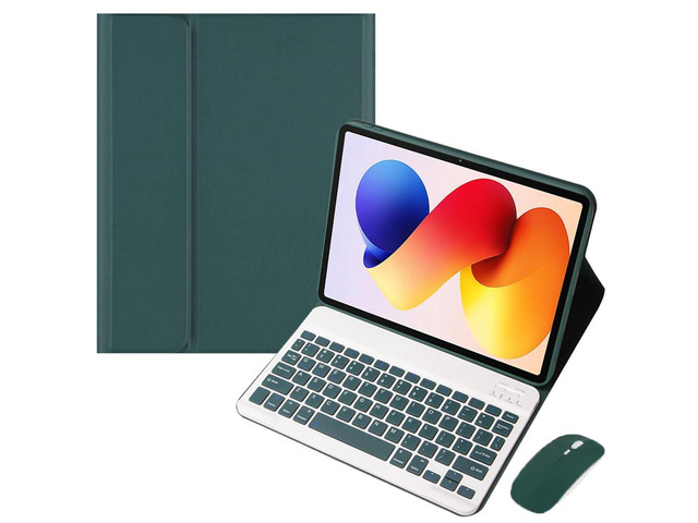Detachable Rechargeable Bluetooth Wireless Keyboard Stand Case with US English Layout for 12.1-inch 2025 Xiaomi Redmi Pad 2 Pro, Green