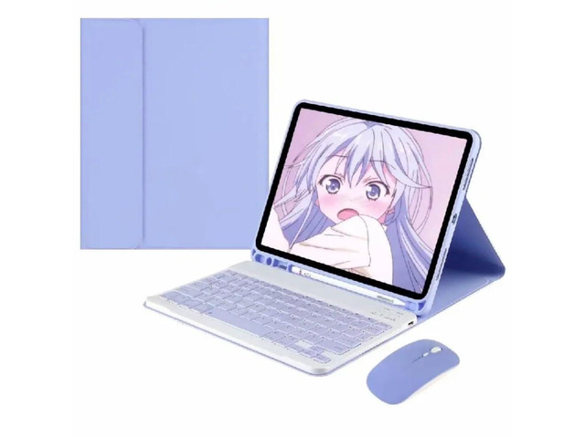 Detachable Rechargeable Bluetooth Keyboard and Mouse Combo Case with Pencil Holder & Adjustable Stand Cover for Samsung Galaxy Tab S10+ S10 Plus...