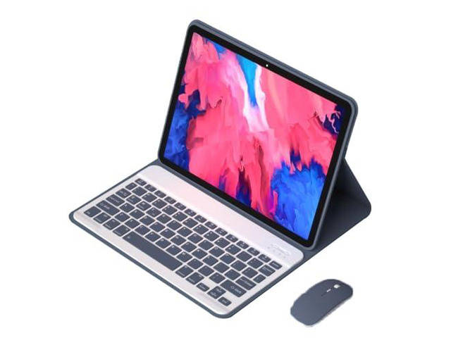 Detachable Bluetooth Wireless English Layout Keyboard & Mouse Combo Tablet Case for Xiaomi Pad 6 / Mi Pad 6 Pro 11 Inch 2023, Lavender Gray