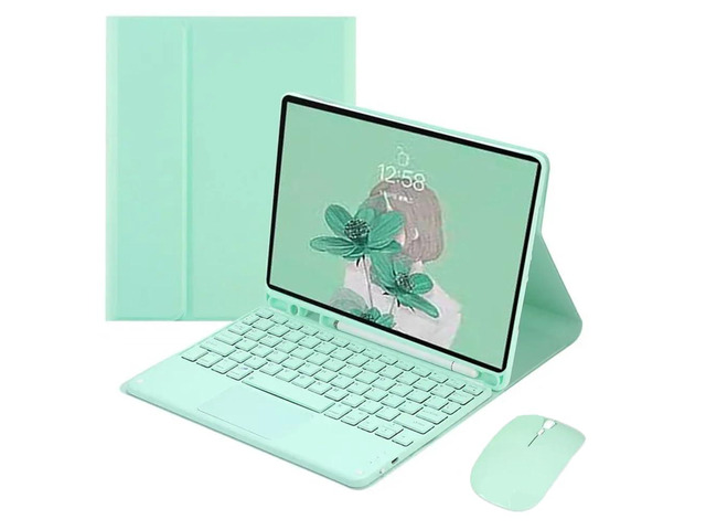 Detachable Rechargeable English Touchpad Keyboard & Mouse Combo Case with Pencil Holder & Adjustable Stand for Samsung Galaxy Tab S6 Lite 10.4 Inch...