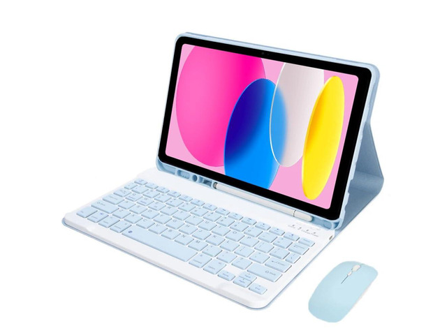 Detachable Rechargeable Bluetooth Keyboard & Mouse Case with Pencil Slot & Stand, US English Layout for iPad A16 2025 / iPad 11th Generation 11...