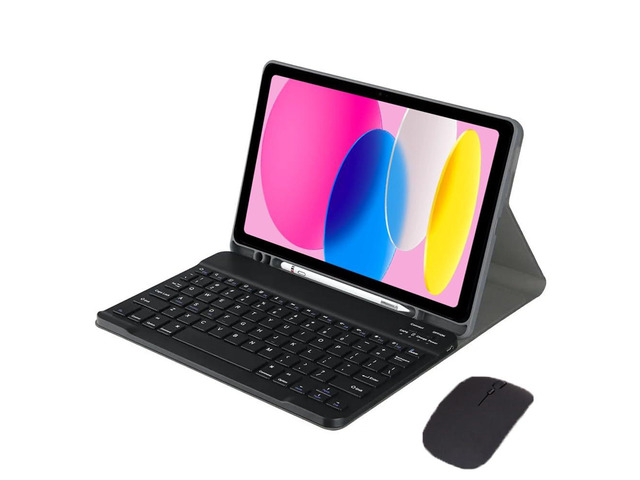 Detachable Rechargeable Bluetooth Keyboard & Mouse Case with Pencil Slot & Stand, US English Layout for iPad A16 2025 / iPad 11th Generation 11...