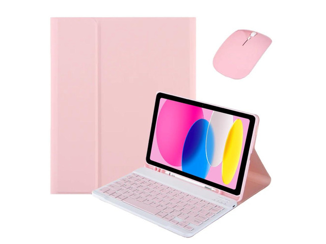 Detachable Rechargeable Bluetooth Keyboard & Mouse Case with Pencil Slot & Stand, US English Layout for iPad A16 2025 / iPad 11th Generation 11...