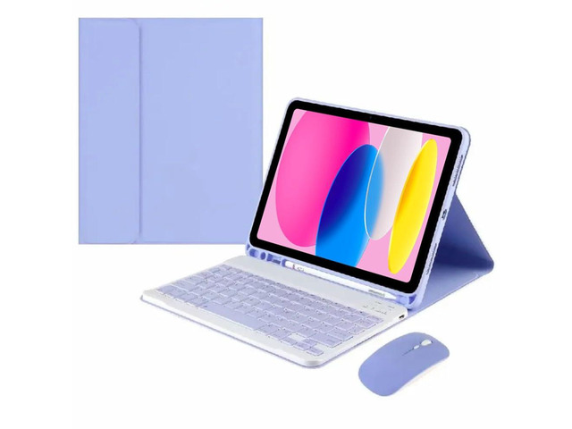 Detachable Rechargeable Bluetooth Keyboard & Mouse Case with Pencil Slot & Stand, US English Layout for iPad A16 2025 / iPad 11th Generation 11...