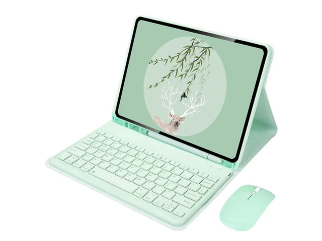 Detachable English Layout Keyboard & Mouse Folio Stand Case with Pencil Holder for Samsung Galaxy Tab A7 10.4 Inch 2020/2022...