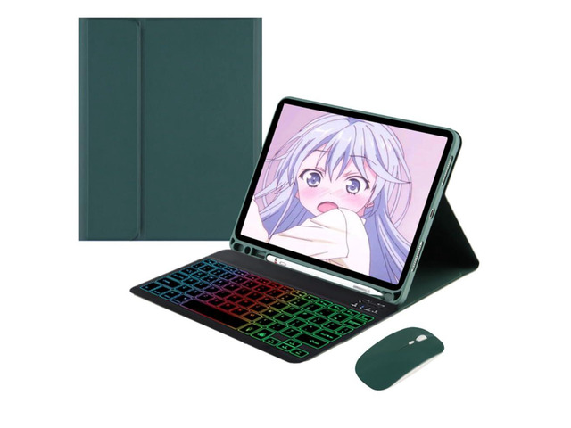 Rainbow Backlit Detachable Keyboard Case with Pencil Slot & Adjustable Stand Cover for Samsung Galaxy Tab A7 10.4 Inch 2020/2022...