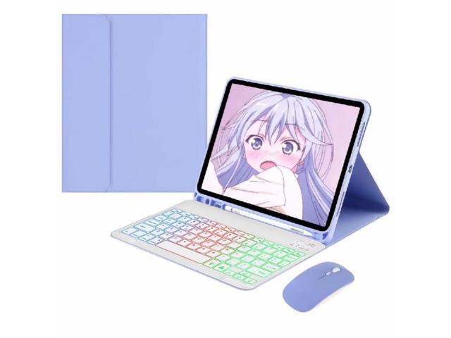 Rainbow Backlit Detachable Keyboard Case with Pencil Slot & Adjustable Stand Cover for Samsung Galaxy Tab A7 10.4 Inch 2020/2022...