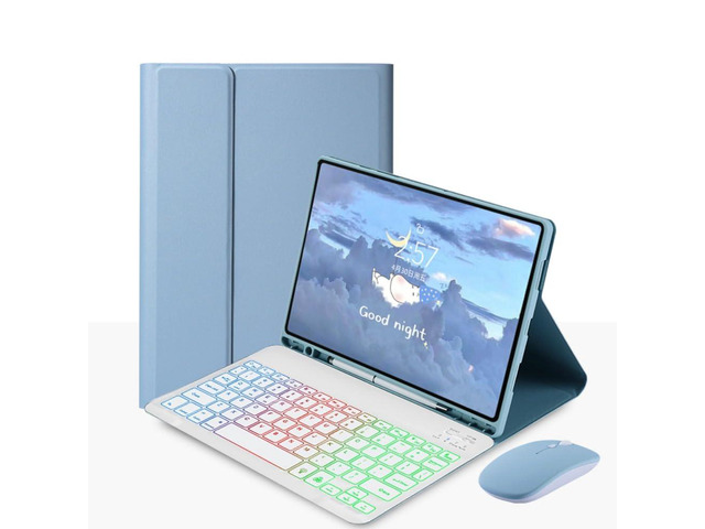 Rainbow Backlit Detachable Keyboard Case with Pencil Slot & Adjustable Stand Cover for Samsung Galaxy Tab A7 10.4 Inch 2020/2022...