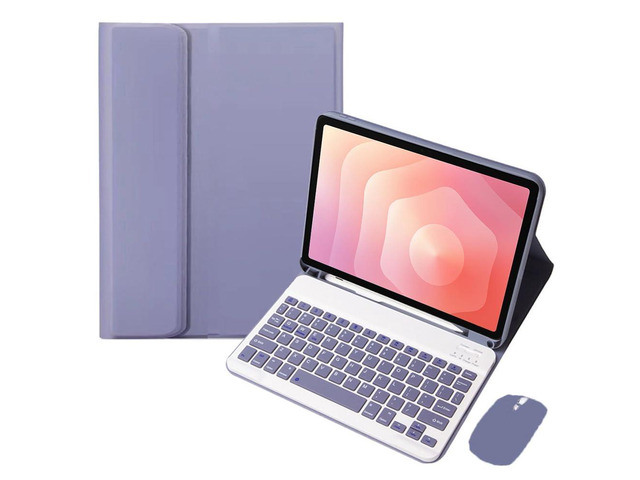 Keyboard Case for Samsung Tab S11 11' 2025 (SM-X730/X736B), Detachable Rechargeable Bluetooth English Keyboard with Pencil Holder & Stand, Lavender...