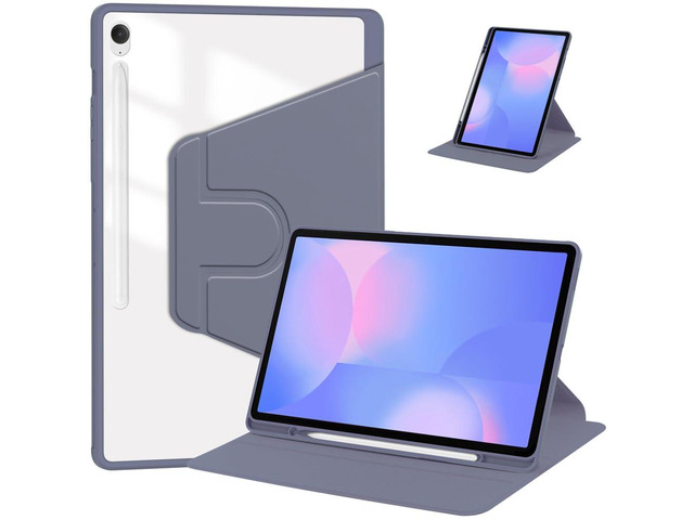 360° Rotating Clear Acrylic Case for Samsung Tab S10 FE+ 13.1' (SM-X620/X626B), Hard Transparent Back, Horizontal & Vertical Rotatable Stand,...