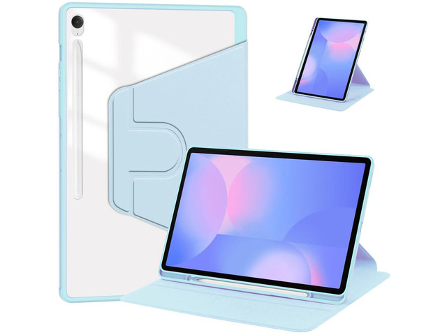 360° Rotating Clear Acrylic Case for Samsung Tab S10 FE+ 13.1' (SM-X620/X626B), Hard Transparent Back, Horizontal & Vertical Rotatable Stand,...