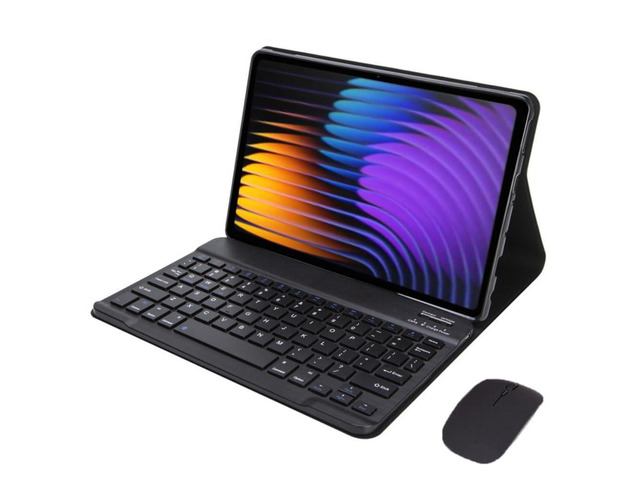 Keyboard & Mouse Case for Xiaomi Pad 7 / Pad 7 Pro 11.2', Detachable Rechargeable English Keyboard with Stand Cover, Black