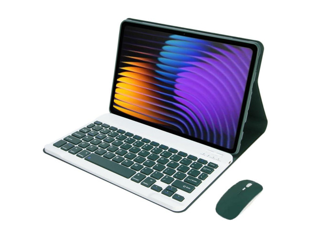 Keyboard & Mouse Case for Xiaomi Pad 7 / Pad 7 Pro 11.2', Detachable Rechargeable English Keyboard with Stand Cover, Green