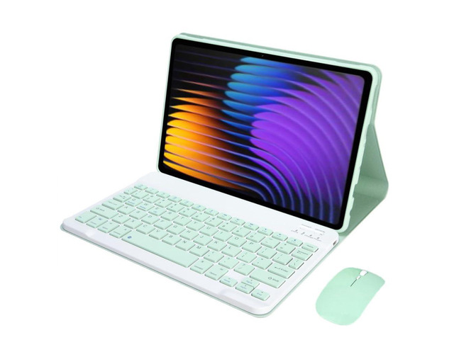 Keyboard & Mouse Case for Xiaomi Pad 7 / Pad 7 Pro 11.2', Detachable Rechargeable English Keyboard with Stand Cover, Mint