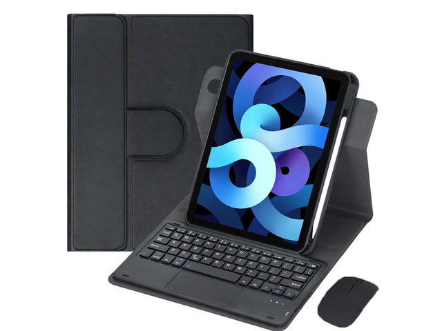 360° Rotatable Keyboard Case with Trackpad & Pencil Slot, Detachable Rechargeable English Keyboard, Horizontal & Vertical Stand for iPad Air 4/5...