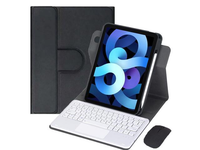 360° Rotatable Keyboard Case with Trackpad & Pencil Slot, Detachable Rechargeable English Keyboard, Horizontal & Vertical Stand for iPad Air 4/5...
