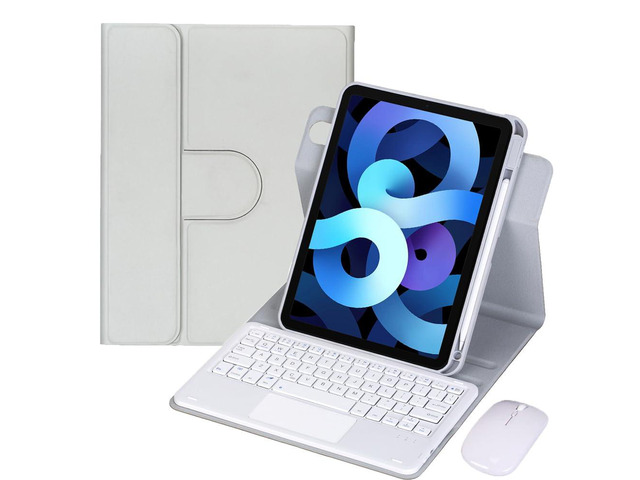 360Â° Rotatable Keyboard Case with Trackpad & Pencil Slot, Detachable Rechargeable English Keyboard, Horizontal & Vertical Stand for iPad Air 4/5...
