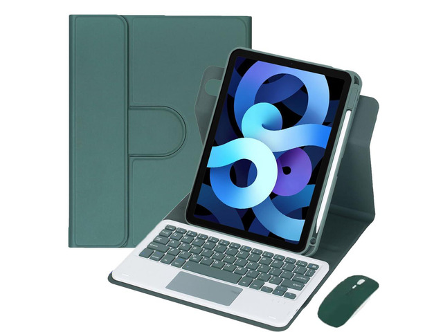 360° Rotatable Keyboard Case with Trackpad & Pencil Slot, Detachable Rechargeable English Keyboard, Horizontal & Vertical Stand for iPad Air 4/5...