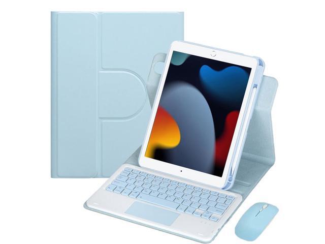 Detachable Rechargeable English Keyboard Folio with Trackpad & Pencil Slot, 360° Rotatable Cover Supports Horizontal & Vertical Viewing Compatible...