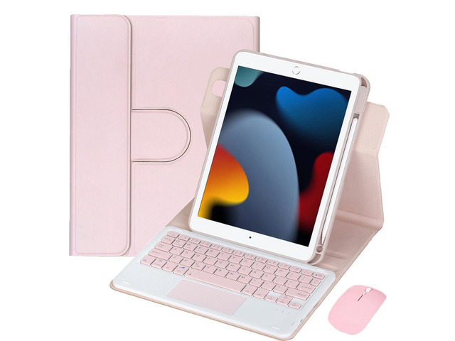 Detachable Rechargeable English Keyboard Folio with Trackpad & Pencil Slot, 360° Rotatable Cover Supports Horizontal & Vertical Viewing Compatible...