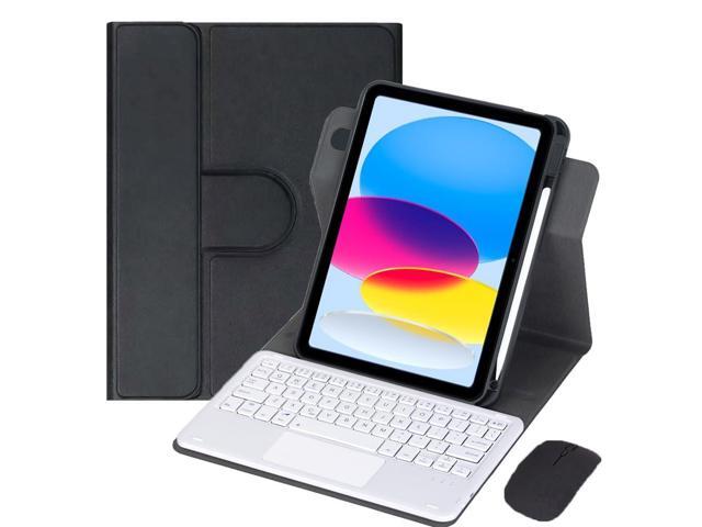 10.9 Inch iPad 10 Gen 2022 360 Rotating Keyboard Case with Trackpad, Detachable English Rechargeable Keypad Protective Cover with Stylus...