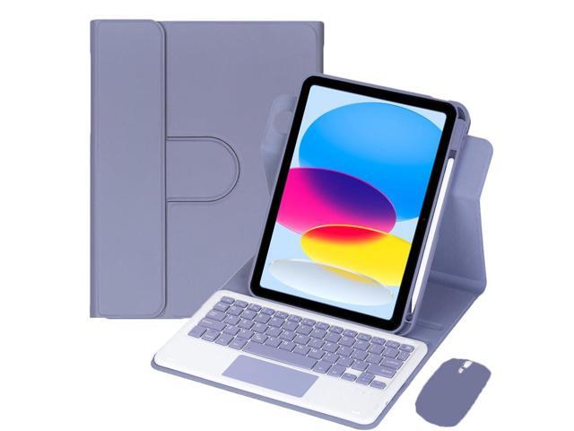 10.9 Inch iPad 10 Gen 2022 360 Rotating Keyboard Case with Trackpad, Detachable English Rechargeable Keypad Protective Cover with Stylus Holder...