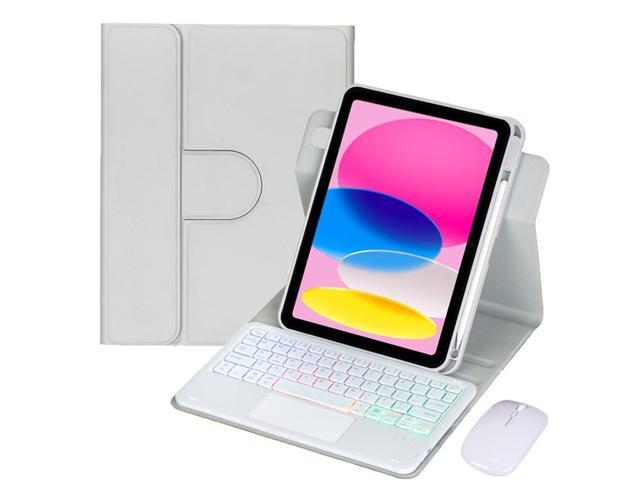 Rainbow Backlit Trackpad Keyboard Protective Cover, 360 Rotating Detachable Rechargeable Case with Stylus Holder for iPad A16 2025 / iPad 11 Gen...