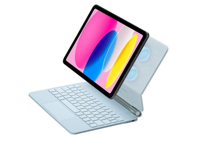 Magic Backlit Trackpad Keyboard Magnetic Case for iPad A16 2025 / iPad 11 Gen 11' A3355/A3356/A3354, Rechargeable US English Keypad (Blue)