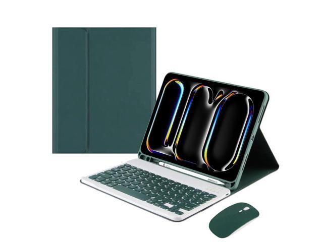 Detachable Bluetooth Keyboard and Mouse Combo with Pencil Slot Stand Compatible with iPad Pro 11' M5 2025 (A3358/A3359/A3357), English Layout (Green)