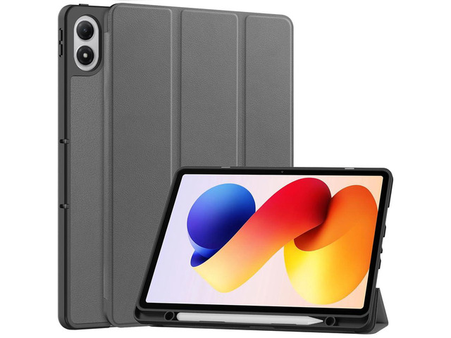 TPU Soft Protective Case with Pencil Slot, Magnetic Stand & Auto Sleep/Wake Compatible with Xiaomi Redmi Pad 2 Pro 12.1' 2025 (Gray)
