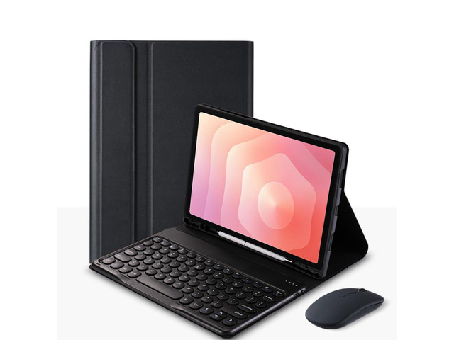 Detachable Round Key Bluetooth Keyboard Case for Samsung Galaxy Tab S11 11' (SM-X730/SM-X736B), Rechargeable US English Keyboard with Pencil Slot &...
