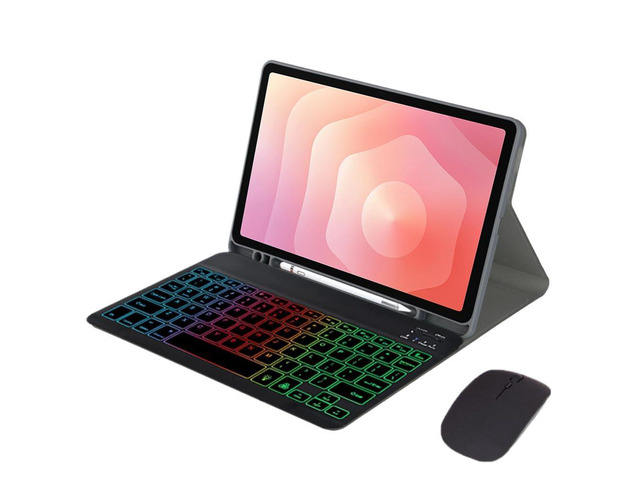 Detachable Rainbow Backlit Bluetooth Keyboard Case for Samsung Galaxy Tab S11 11' (SM-X730/SM-X736B), US English Layout Keyboard with Pen Holder &...