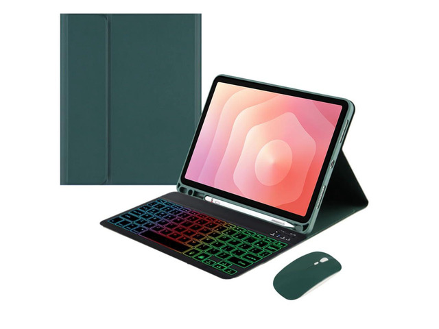 Detachable Rainbow Backlit Bluetooth Keyboard Case for Samsung Galaxy Tab S11 11' (SM-X730/SM-X736B), US English Layout Keyboard with Pen Holder &...