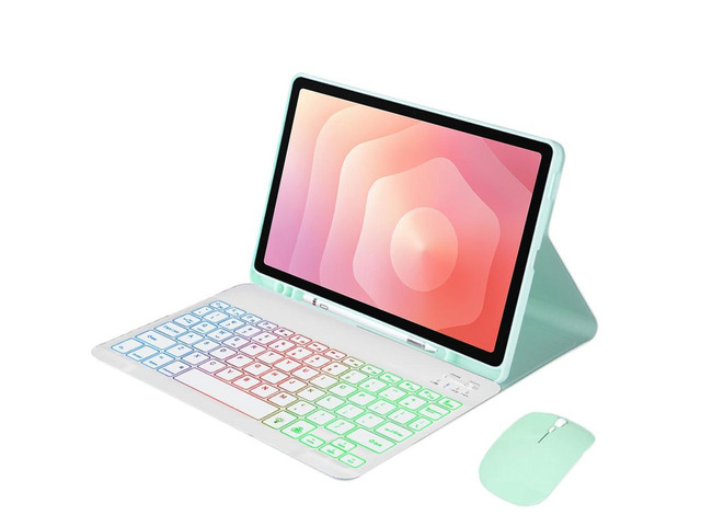 Detachable Rainbow Backlit Bluetooth Keyboard Case for Samsung Galaxy Tab S11 11' (SM-X730/SM-X736B), US English Layout Keyboard with Pen Holder &...