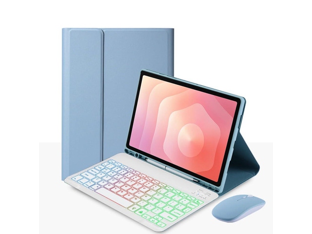 Detachable Rainbow Backlit Bluetooth Keyboard Case for Samsung Galaxy Tab S11 11' (SM-X730/SM-X736B), US English Layout Keyboard with Pen Holder &...