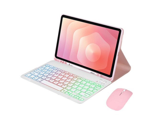Detachable Rainbow Backlit Bluetooth Keyboard Case for Samsung Galaxy Tab S11 11' (SM-X730/SM-X736B), US English Layout Keyboard with Pen Holder &...