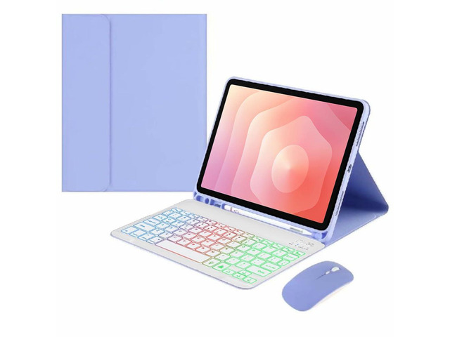 Detachable Rainbow Backlit Bluetooth Keyboard Case for Samsung Galaxy Tab S11 11' (SM-X730/SM-X736B), US English Layout Keyboard with Pen Holder &...