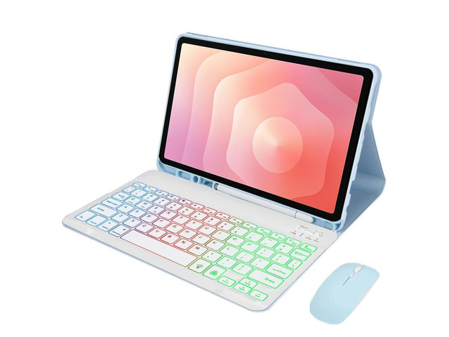 Detachable Rainbow Backlit Bluetooth Keyboard Case for Samsung Galaxy Tab S11 11' (SM-X730/SM-X736B), US English Layout Keyboard with Pen Holder &...