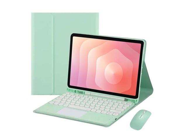 Round Key Bluetooth Keyboard Case w/ Trackpad for Samsung Tab S11 11' (SM-X730/SM-X736B), Detachable Rechargeable US Keyboard, Pen Slot & Stand(Mint)