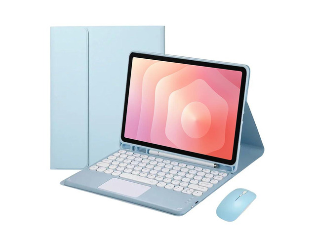 Round Key Bluetooth Keyboard Case w/ Trackpad for Samsung Tab S11 11' (SM-X730/SM-X736B), Detachable Rechargeable US Keyboard, Pen Slot & Stand...